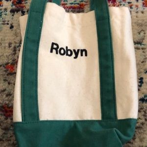 Small canvas bag with “Robyn” stitched on side
